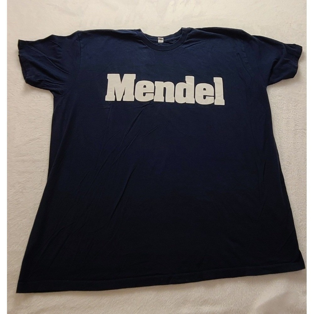 Alstyle Mendel Graphic T-Shirt Navy Blue Short Sleeve Crewneck Men's 2XL Cotton